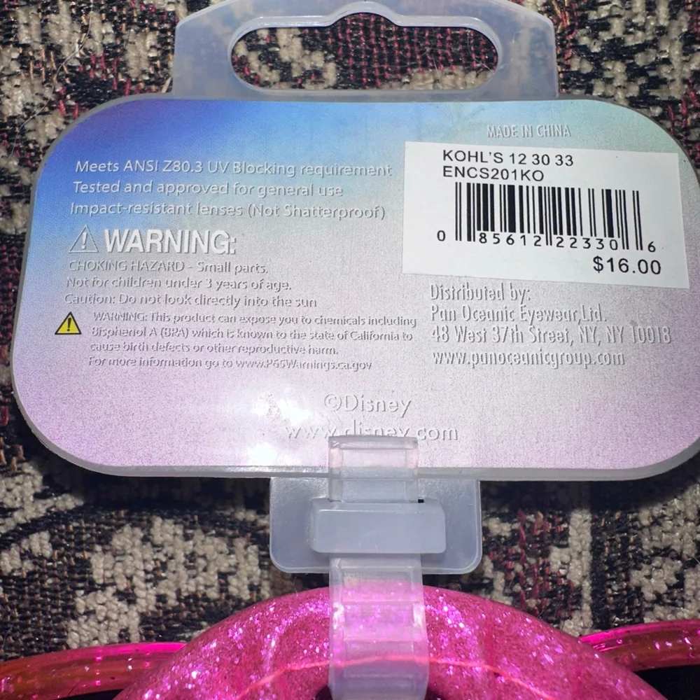 New Disney Encanto Mirabel Girl’s (3+) Pink Glitter Sunglasses & Hard Case Set